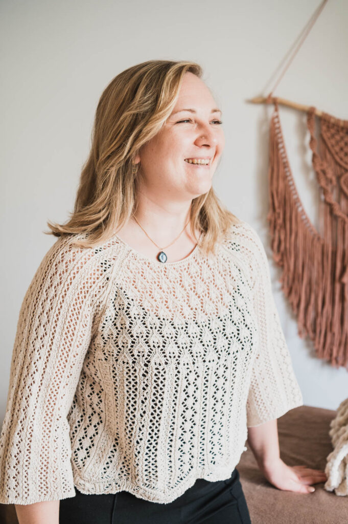 Portret van Silke tijdens haar Reiki sessie